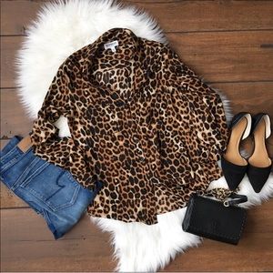 Worn Once Express Leopard Chiffon Top